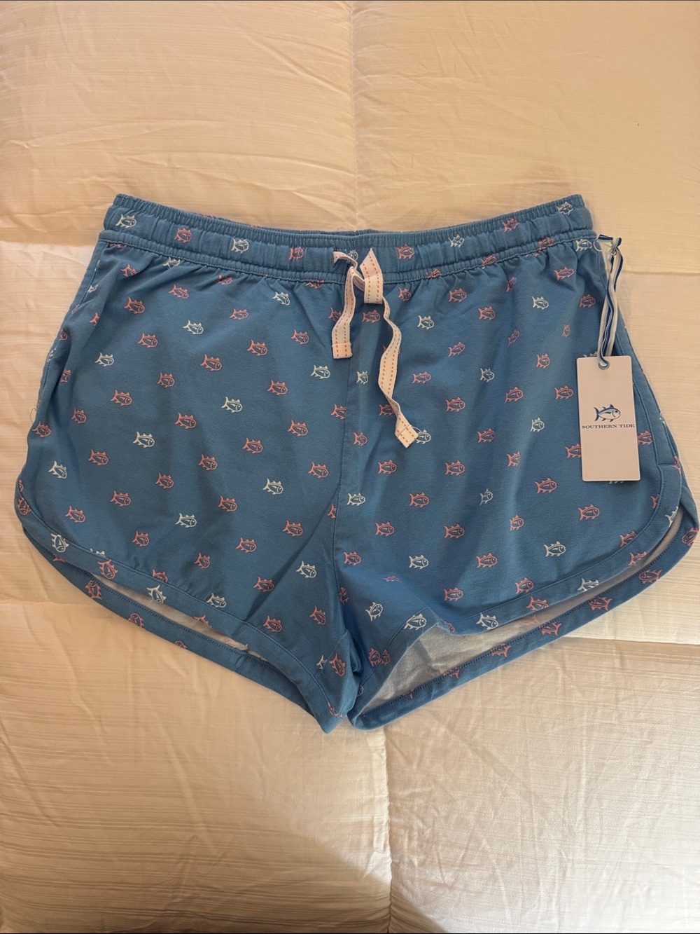 Southern Tide Blue Women's Printed Drawstring sleep Shorts